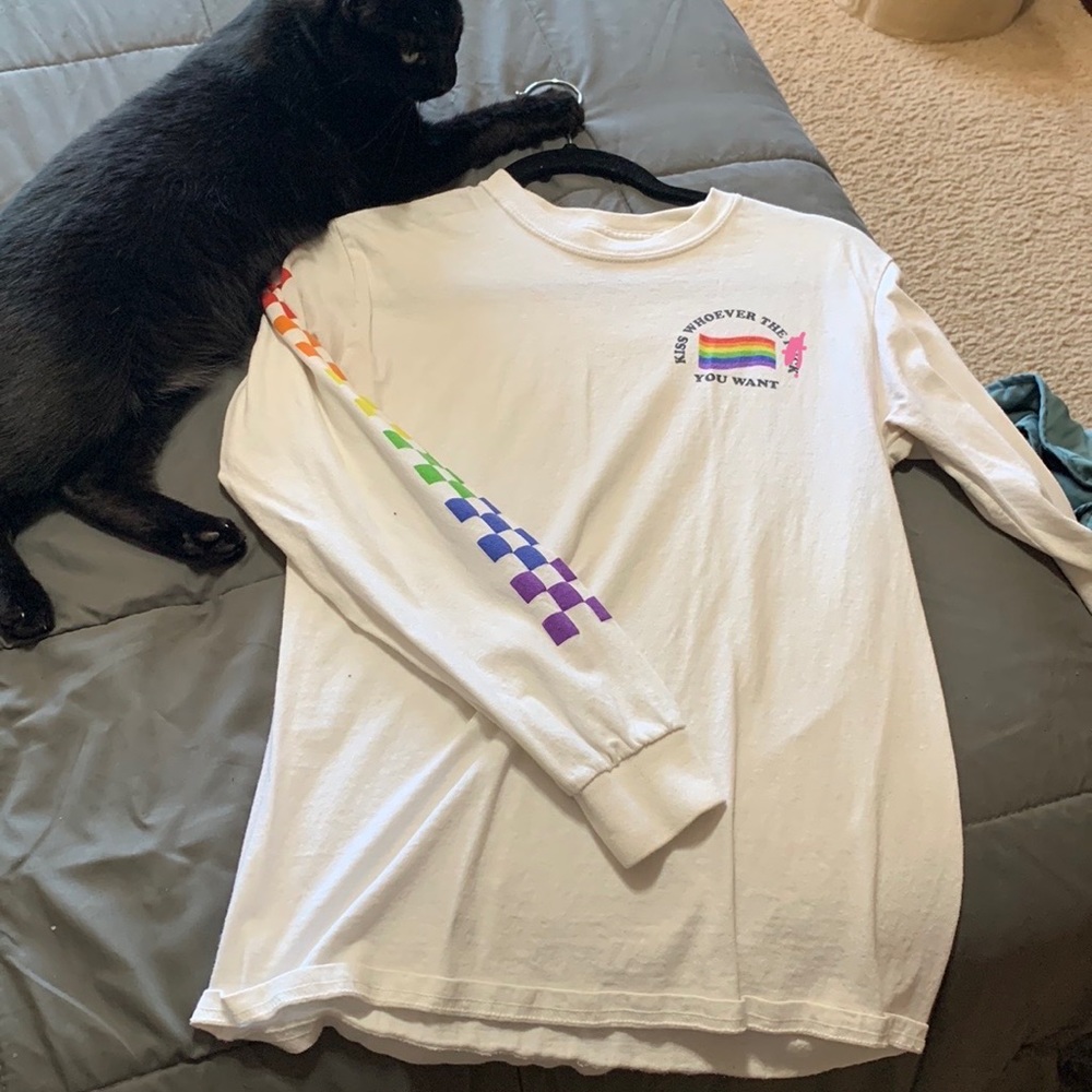 Pride ‘Kiss Whoever the 🦆 You Want’ long sleeve t-shirt